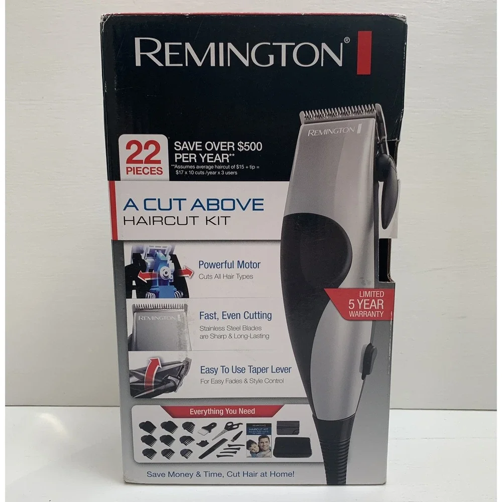 Remington Men's Electric Trimmer A Cut Above Haircut Kit 22pcs - NWB